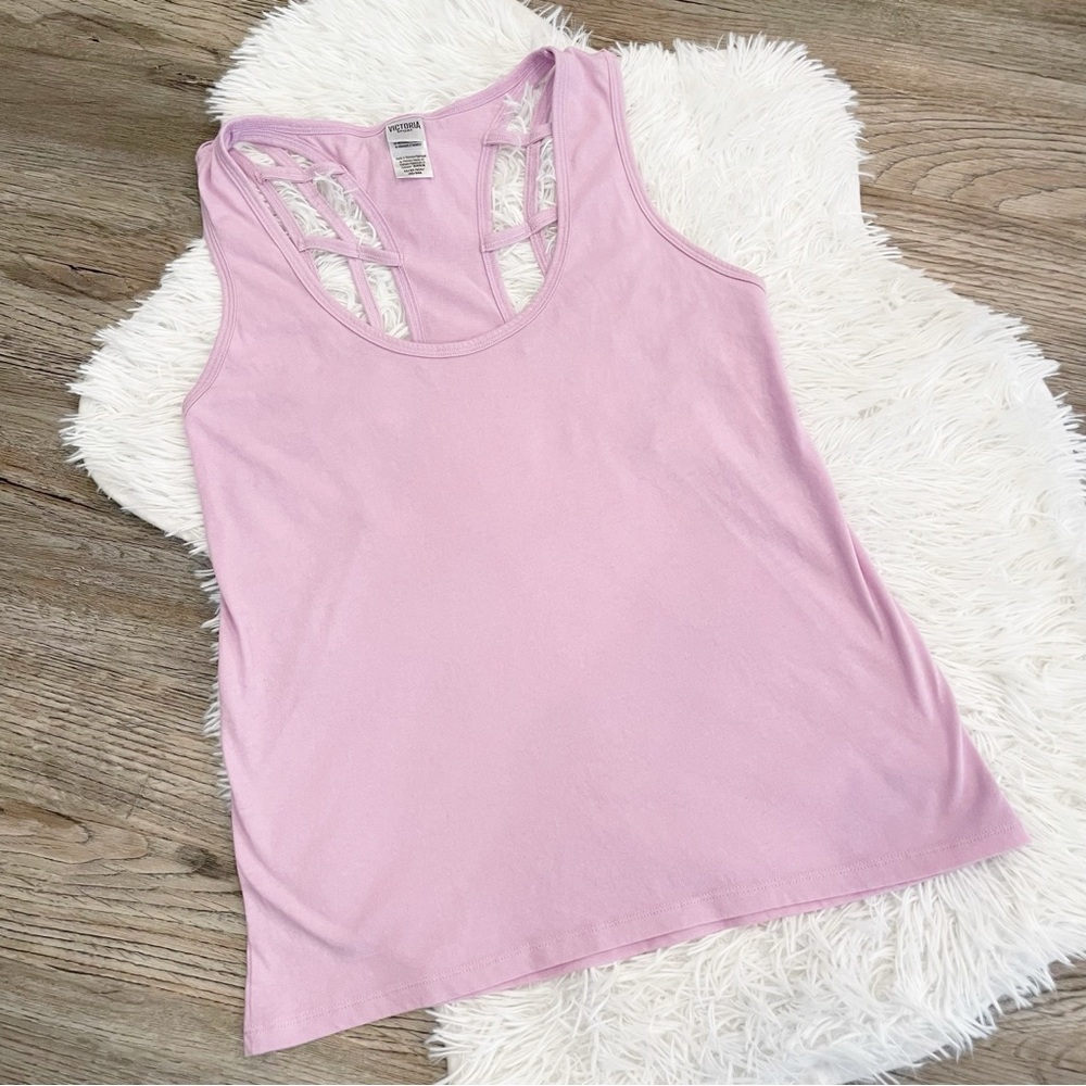 Victorias Secret Sport Strappy Tank Top XS Lilac Athletic Gym Running